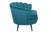 Диван ракушка Pearl Double Marine Velvet на черных ножках