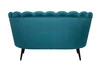 Диван ракушка Pearl Double Marine Velvet на черных ножках