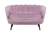 Дизайнерский двухместный диван Pearl Double Pink на черных ножках
