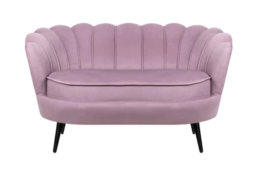 Дизайнерский двухместный диван Pearl Double Pink на черных ножках