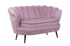 Дизайнерский двухместный диван Pearl Double Pink на черных ножках