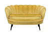Дизайнерский диван Pearl Double Yellow на черных ножках