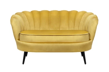 Дизайнерский диван Pearl Double Yellow на черных ножках