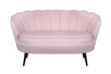 Диван ракушка Pearl Double Pink на черных ножках