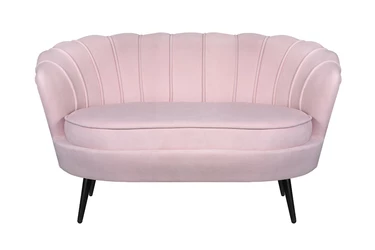 Диван ракушка Pearl Double Pink на черных ножках