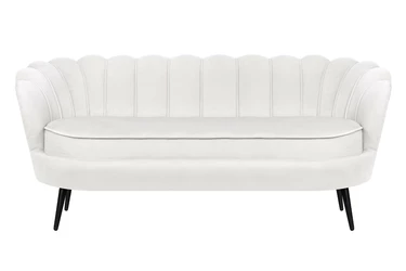 Диван ракушка Pearl Triple Beige на черных ножках