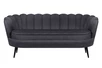 Диван ракушка для гостиниц Pearl Triple Black на черных ножках