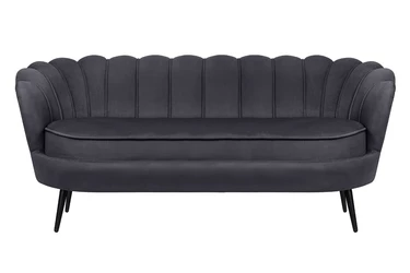 Диван ракушка для гостиниц Pearl Triple Black на черных ножках