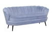 Диван ракушка для гостиниц Pearl Triple Blue на черных ножках