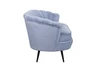Диван ракушка для гостиниц Pearl Triple Blue на черных ножках