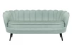 Диван ракушка для гостиниц Pearl Triple Green на черных ножках