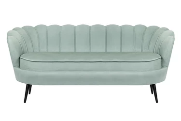 Диван ракушка для гостиниц Pearl Triple Green на черных ножках