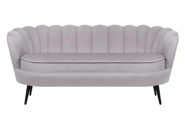 Дизайнерский диван для гостиниц Pearl Triple Grey на черных ножках