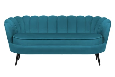 Диван для гостиниц Pearl Triple Marine Velvet на черных ножках
