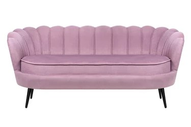 Диван ракушка Pearl Triple Pink на черных ножках