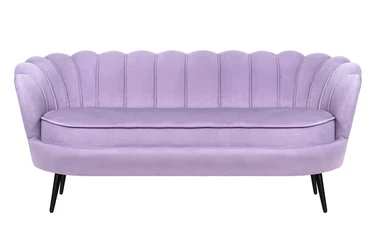 Диван ракушка для гостиниц Pearl Triple Purple на черных ножках
