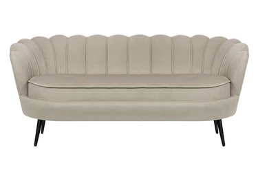 Диван ракушка для гостиниц Pearl Triple Taupe на черных ножках