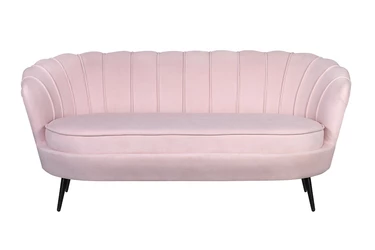 Дизайнерский диван Pearl Triple Pink на черных ножках
