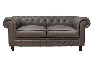 Диван из коричневой кожи Chesterfield Brown Leather 2S