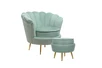 Кресло с пуфом ракушка Pearl Green
