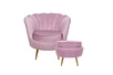 Кресло с пуфом ракушка Pearl Pink