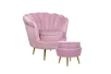 Кресло с пуфом ракушка Pearl Pink