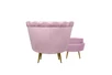 Кресло с пуфом ракушка Pearl Pink