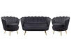 Комплект кресел и дивана ракушка Pearl Double Black