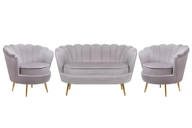 Комплект кресел и дивана ракушка Pearl Double Grey