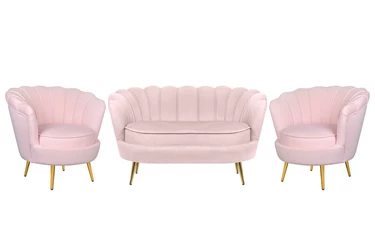 Комплект кресел и дивана ракушка Pearl Double Pink V2