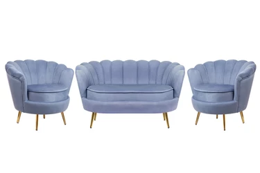 Комплект кресел и дивана ракушка Pearl Double Blue