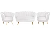 Комплект кресел и дивана ракушка Pearl Double White Boucle