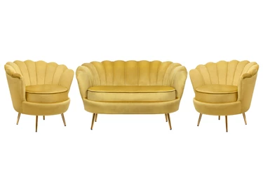 Комплект кресел и дивана ракушка Pearl Double Yellow