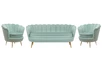 Комплект кресел и дивана ракушка Pearl Triple Green