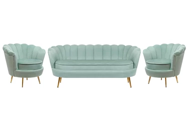 Комплект кресел и дивана ракушка Pearl Triple Green