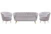 Комплект кресел и дивана ракушка Pearl Triple Grey