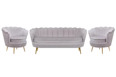 Комплект кресел и дивана ракушка Pearl Triple Grey