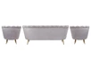 Комплект кресел и дивана ракушка Pearl Triple Grey