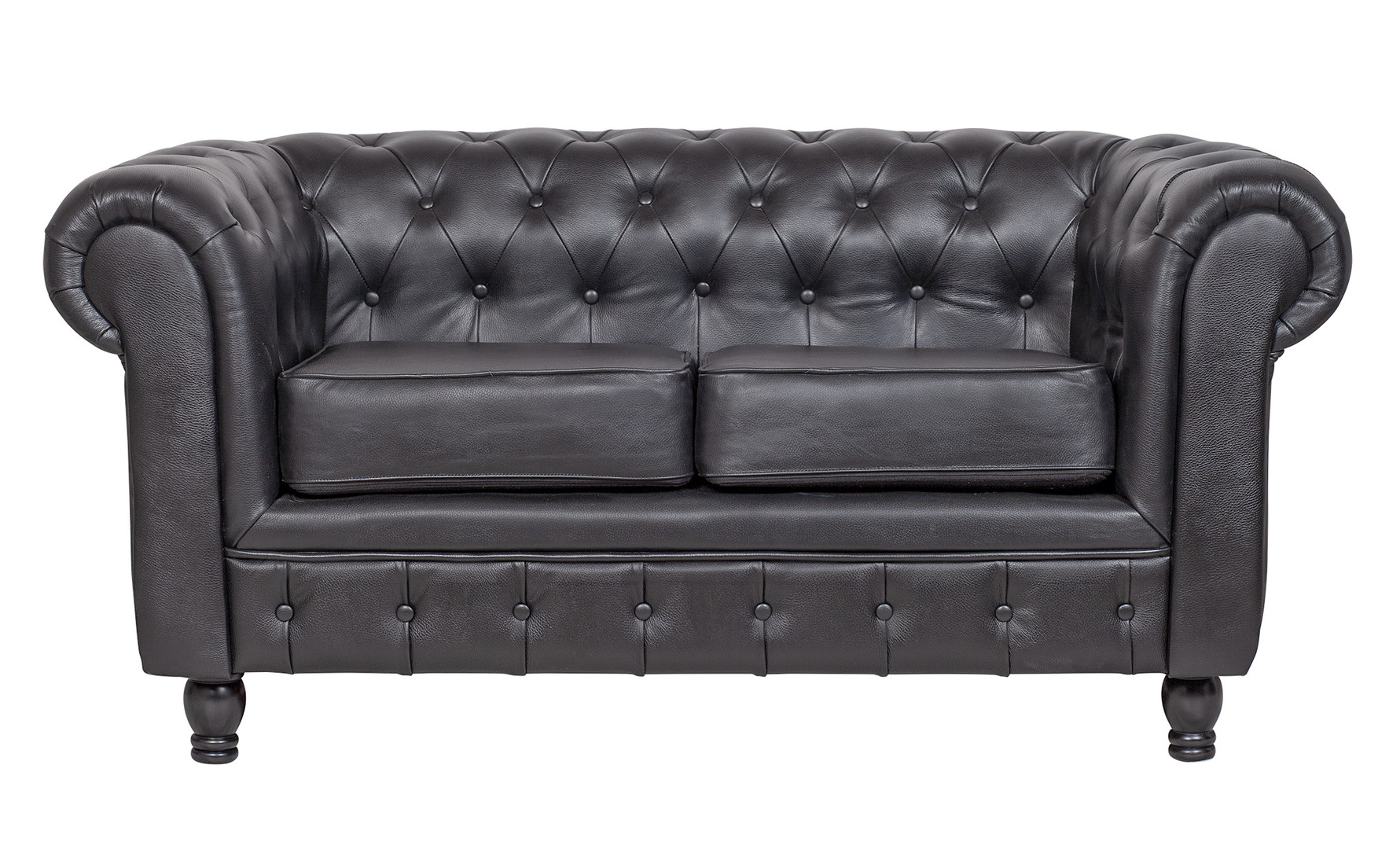 Диван Chesterfield Black Leather 2S