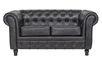 Диван из черной кожи Chesterfield Black Leather 2S