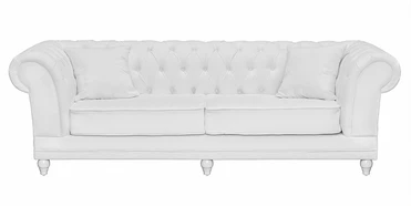 Трехместный прямой диван мягкий арт-деко Neylan белый