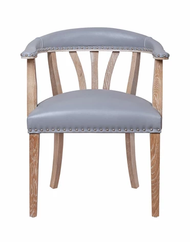 Мягкий стул с подлокотниками Tanner Gray Leather