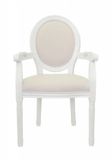 Мягкий стул с подлокотниками Volker Arm Beige and White