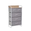 Комод Leset Ноа 5 ящ., Каркас Белый, Светло-серый
