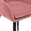 Стул с подлокотниками Leset Слим, каркас Черный, велюр Персиковый