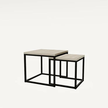Комплект журнальных столов SET LOGIC ivory/черный 21SETLOGIC.001