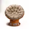 Кресло Папасан вращающийся со светлой подушкой