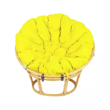 Кресло Папасан с желтой подушкой