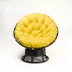 Кресло Папасан вращающийся с желтой подушкой