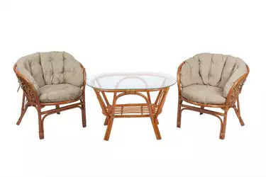 Багама Дуэт с овальным столом, подушки полные светлые